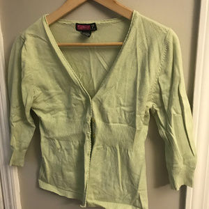 Cardigan lime Green 1/4 sleeve Sweater